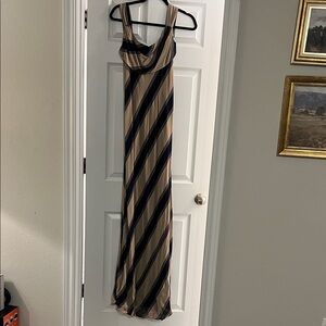 Reformation Black and Tan Striped Maxi Dress